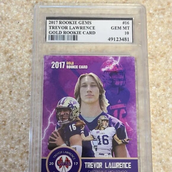 Graded Trevor Lawrence Custom football rookie card - Picture 1 of 2